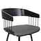 Armen Living Athena 31" Swivel Black Wood Bar Stool in Gray Faux Leather with Black Metal LCATBABLKGRY30 - alternate 2